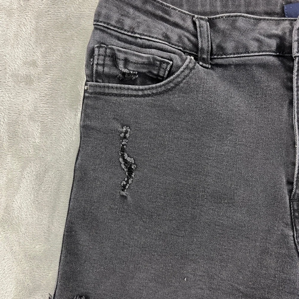 Wax Jean Womens Black Distressed Denim Shorts High Waisted Frayed Hem Size‎ 11